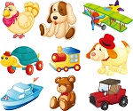 Fine children toys set vector